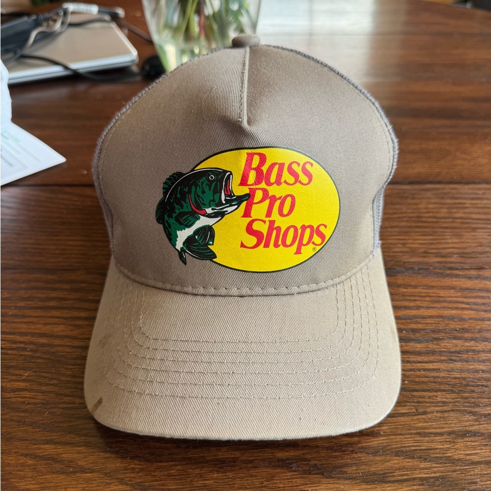 Bass Pro Grey/Taupe Trucker Hat Mesh Adjustable